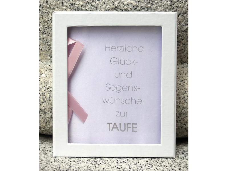 Taufbrief rosa mit Schleife