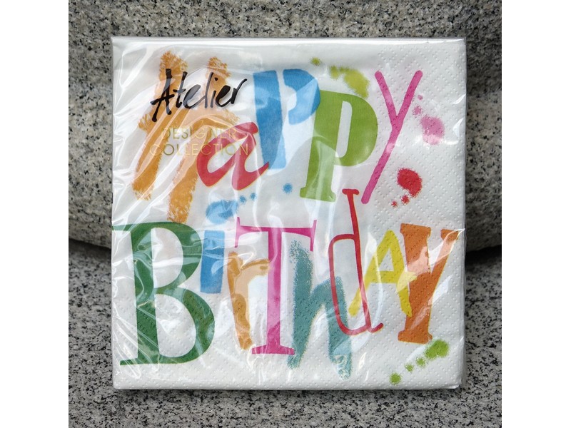 Servietten 33 x 33 cm \'Happy Birthday\'