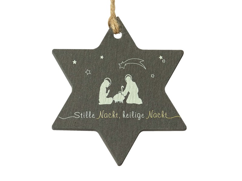 Schieferanhänger 'Stille Nacht' 9,5 x 10,7 cm Schieferanhänger 'Stille Nacht' 9,5 x 10,7 cm