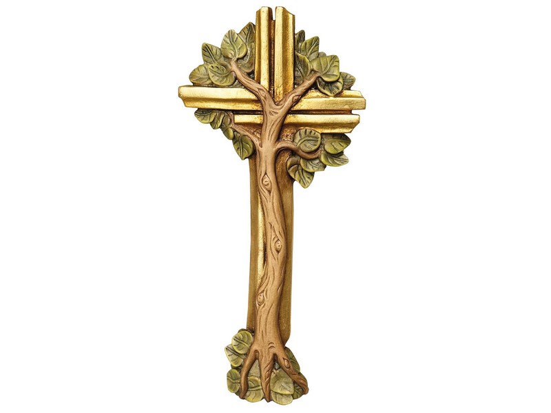 Holzkreuz 'Lebensbaum' 40 cm, bemalt