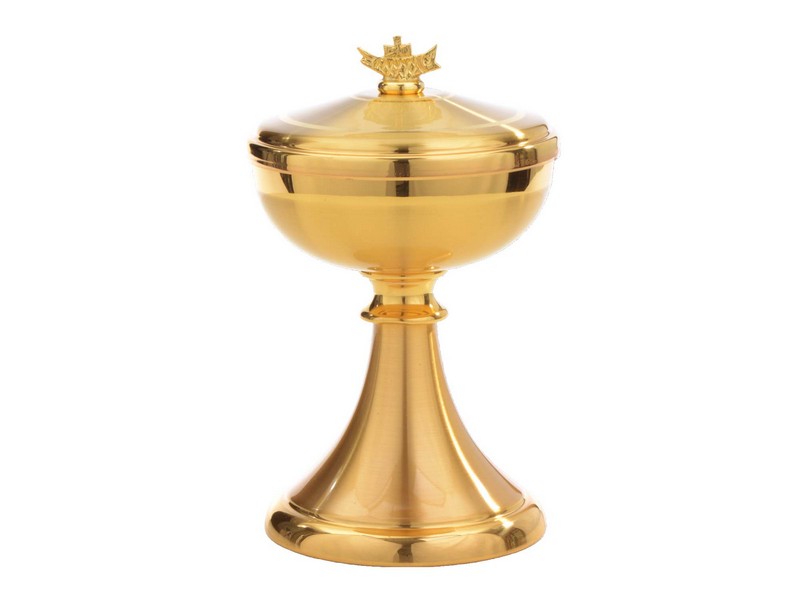 Ciborium Messing vergoldet H: 16 cm Cuppa ø 10 cm