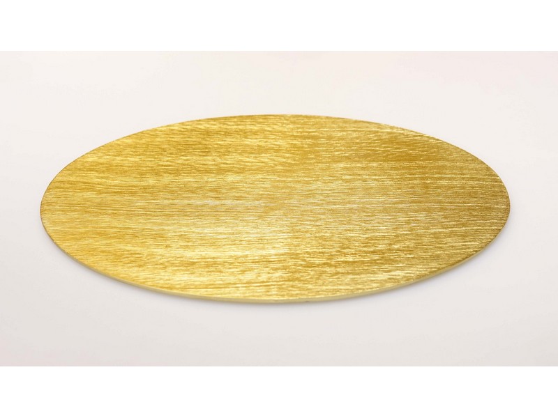 Kerzenteller Aluminium, 205x140 mm oval, gold