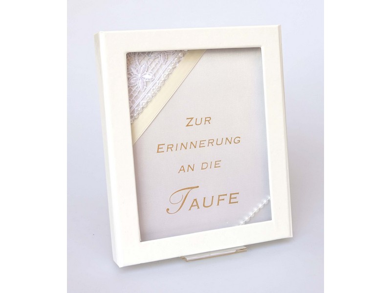 Taufbrief weiß mit Perlen Taufbrief weiß mit Perlen