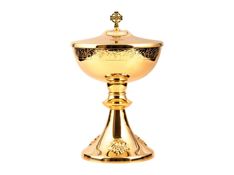 Ciborium H. 24 cm, vergoldet