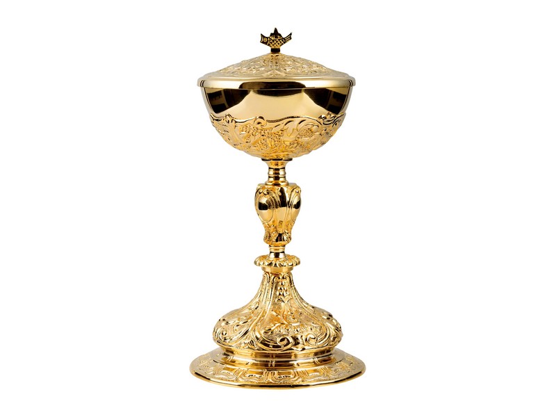 Ciborium H: 27 cm, Messing vergoldet