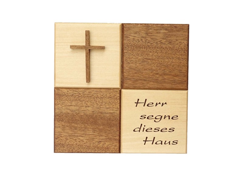 Haussegen \'Herr segne dieses Haus...\' 13,5 x 14 cm