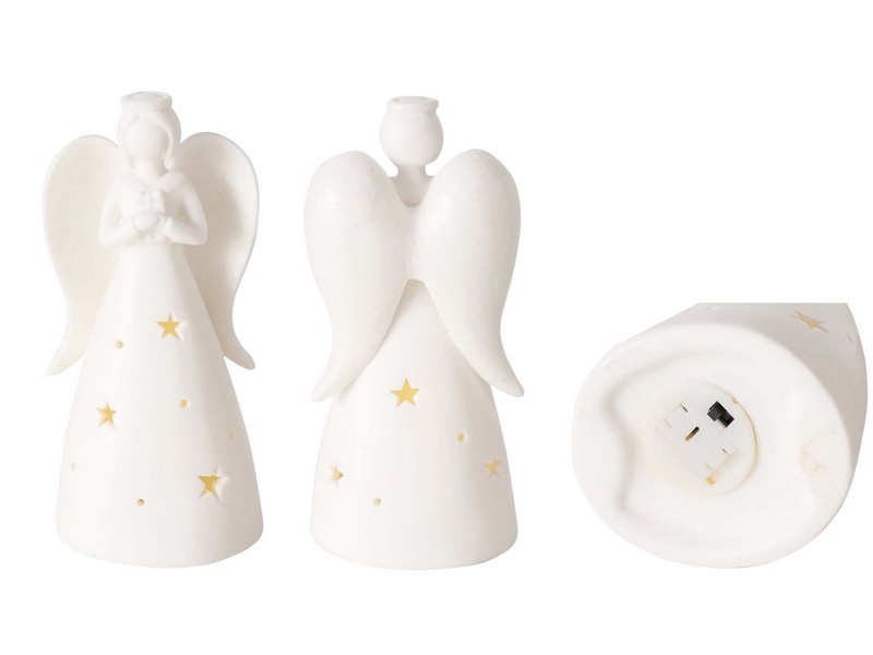 Engel aus Porzellan, L: 8 cm, B: 7 cm, H: 16,50 cm Engel aus Porzellan, L: 8 cm, B: 7 cm, H: 16,50 cm