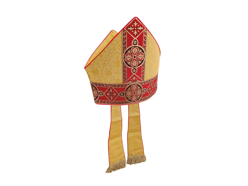 Mitra, aus goldenem Damast Größe 61 cm Mitra, aus goldenem Damast Größe 61 cm